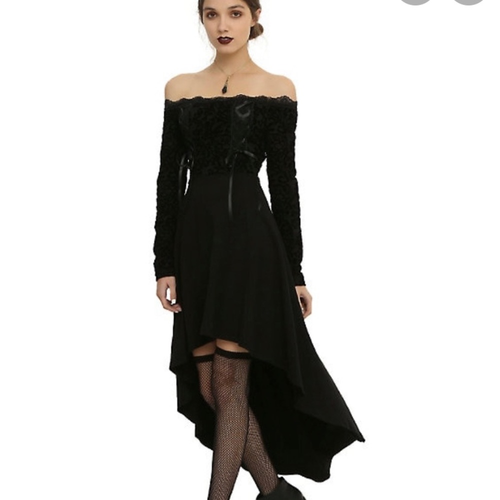 Royal bones Tripp velvet off the shoulder dress